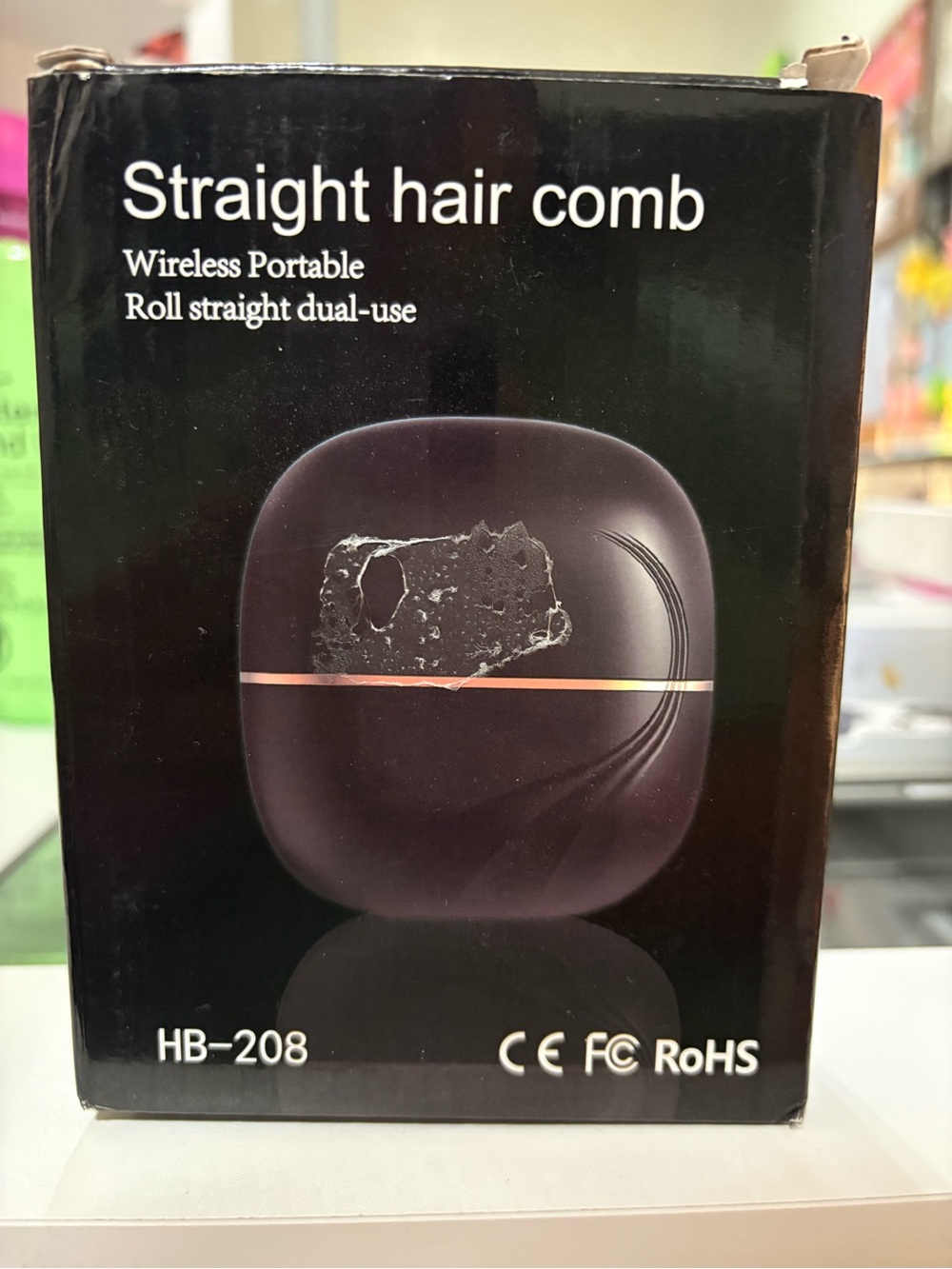 Wireless Portable Straight Hair Comb - Black